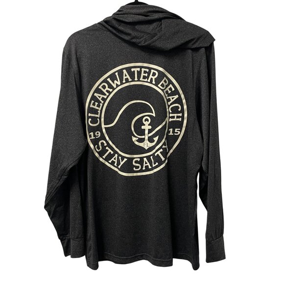 SPICY TUNA HOODIE CLEARWATER BEACH STAY SALTY SZ XL HEATHERED CASUAL LIGHTWEIGHT - Picture 2 of 9